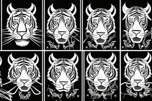 tiger with horns tattoo idea