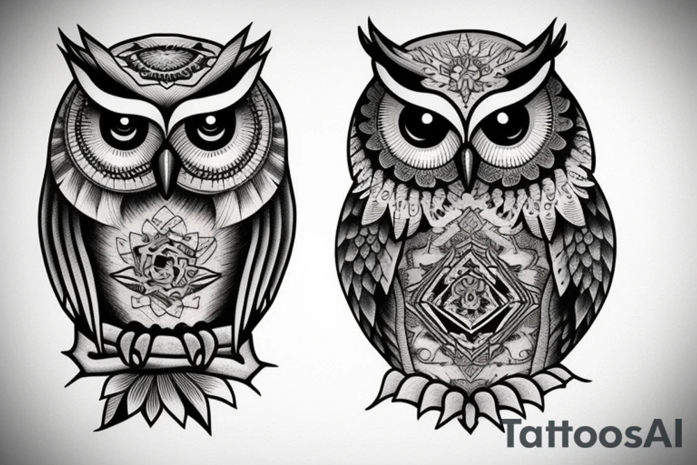 owl wisdom tattoo idea