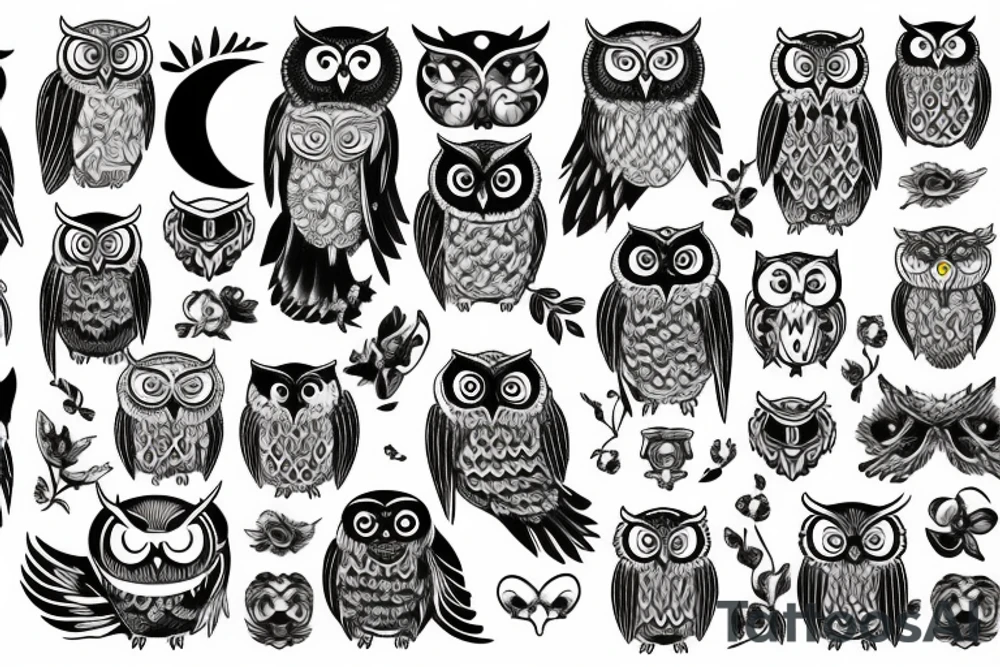 owl wisdom tattoo idea