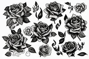 Stop watch surrounded by roses and smoke tattoo idea