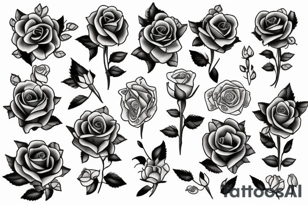 Stop watch surrounded by roses and smoke tattoo idea