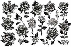 Stop watch surrounded by roses and smoke tattoo idea