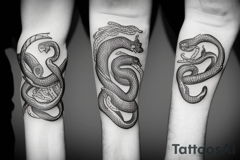 Snake on forearm tattoo idea