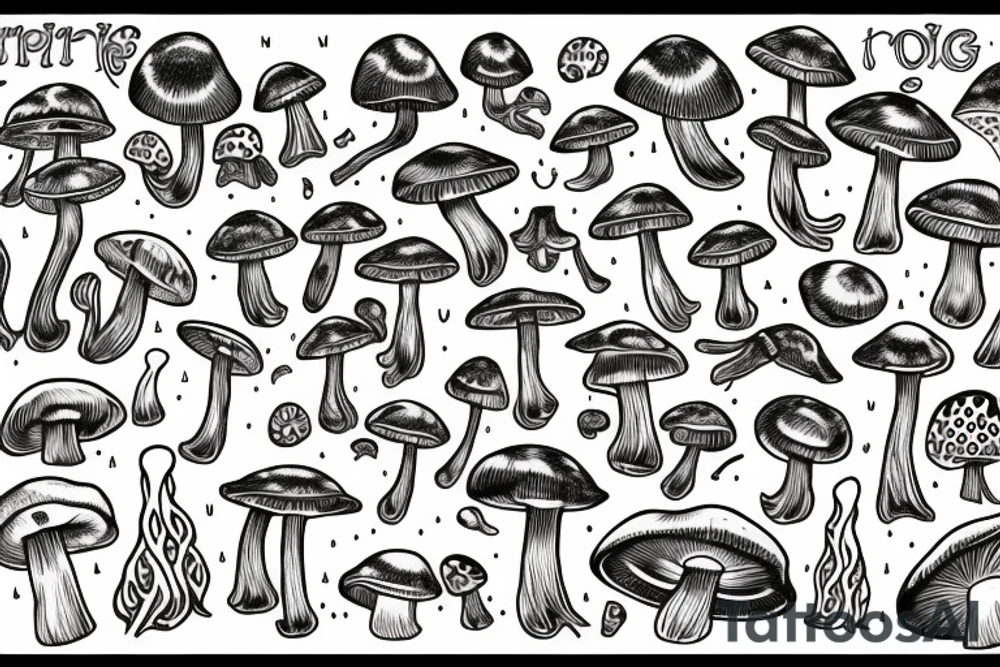 Psychedelic mushroom warrior tattoo idea