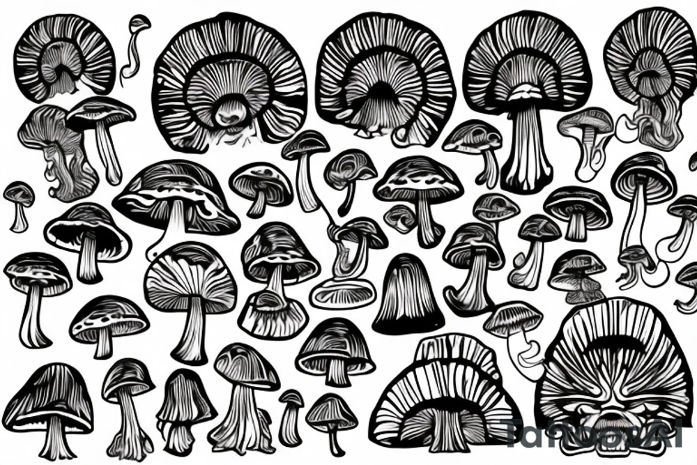 Psychedelic mushroom warrior tattoo idea