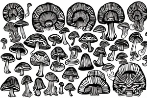 Psychedelic mushroom warrior tattoo idea