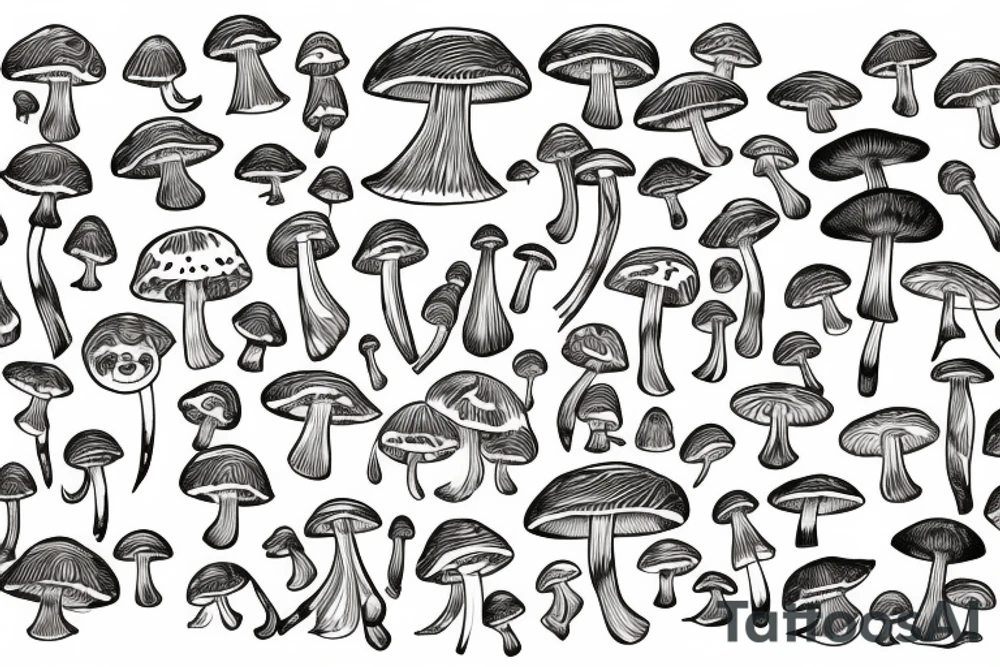 Psychedelic mushroom warrior tattoo idea