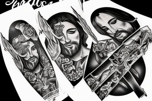 Jesus carring cross tattoo idea