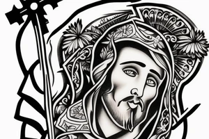 Jesus carring cross tattoo idea