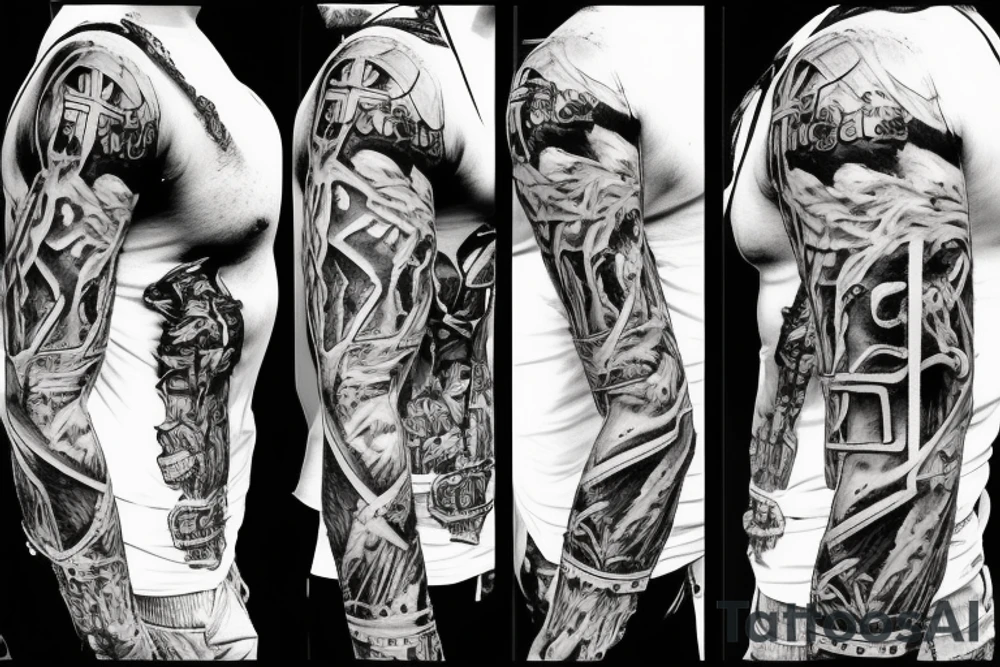 Jesus carring cross tattoo idea