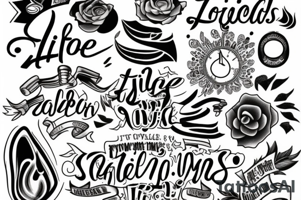 Life struggles ,goals achieved tattoo idea