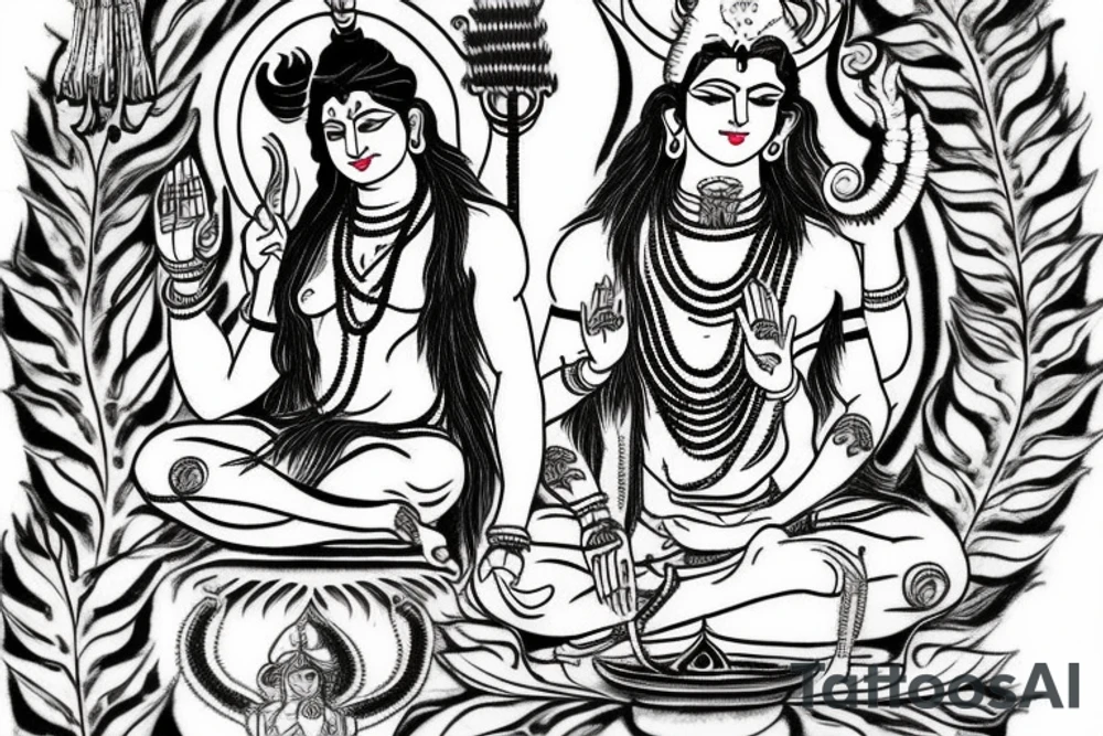 Lord shiva in life of tree tattoo idea