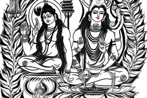 Lord shiva in life of tree tattoo idea