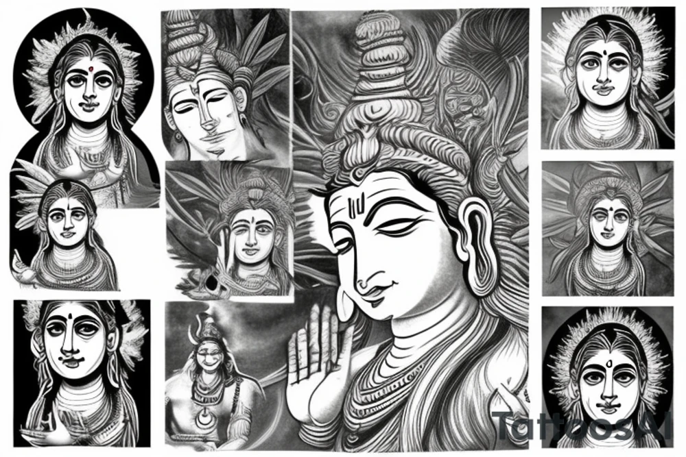 Lord shiva in life of tree tattoo idea