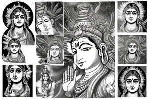 Lord shiva in life of tree tattoo idea