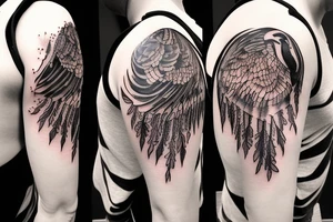 create a shoulder tattoo that includes a raven and the tree of life tattoo idea