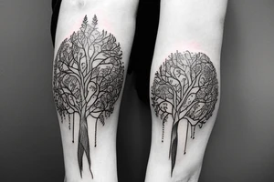 create a shoulder tattoo that includes a raven and the tree of life tattoo idea