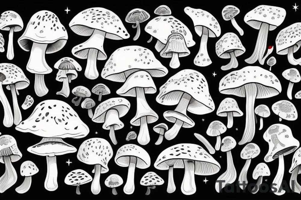 Mystic mushroom Forrest tattoo idea