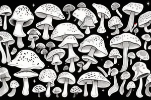 Mystic mushroom Forrest tattoo idea