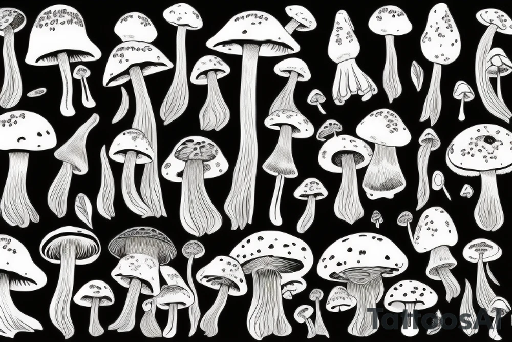 Mystic mushroom Forrest tattoo idea