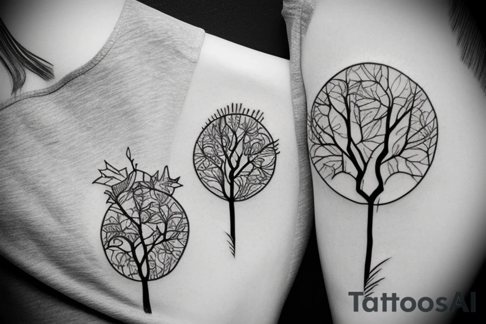 trees, nature, grass tattoo idea