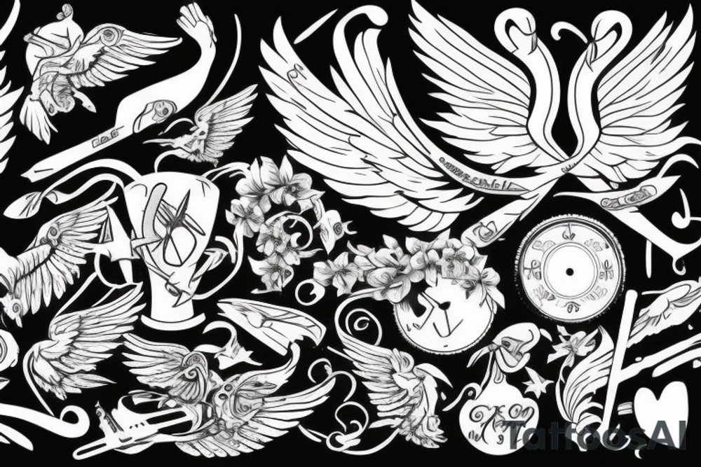 Flying spoon with wings tattoo idea
