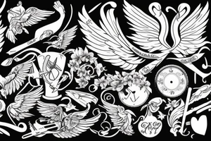 Flying spoon with wings tattoo idea