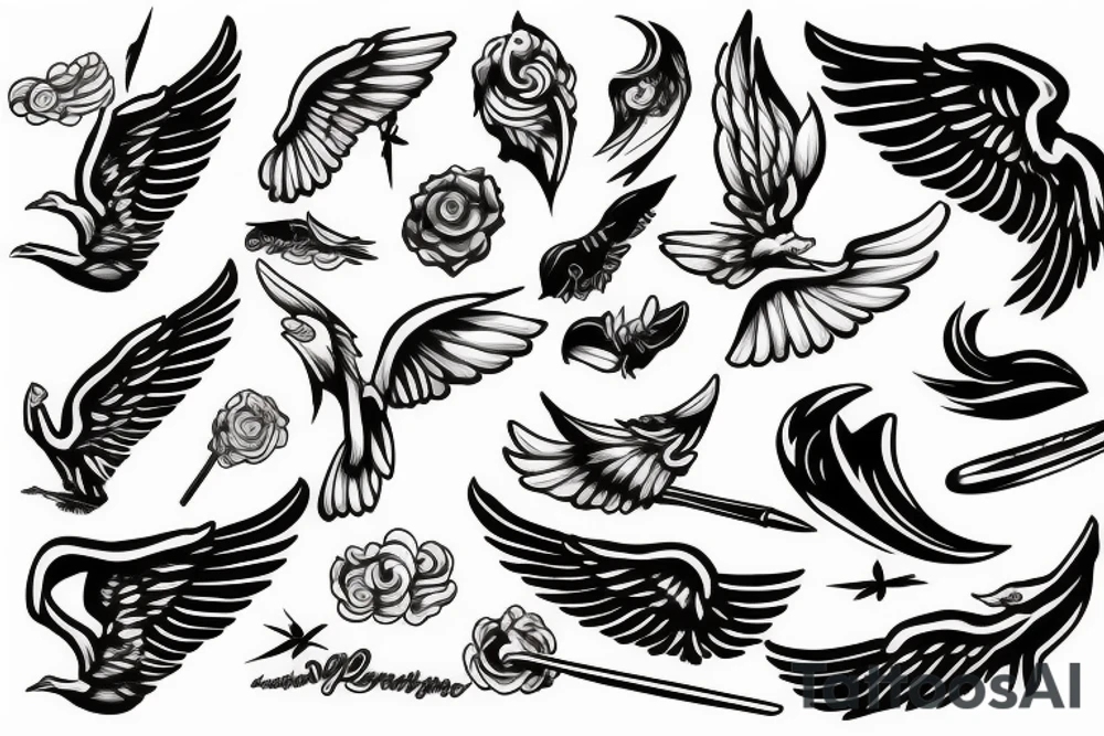 Flying spoon with wings tattoo idea