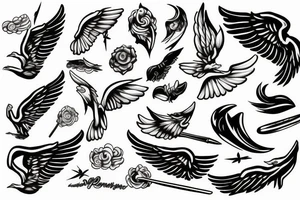 Flying spoon with wings tattoo idea