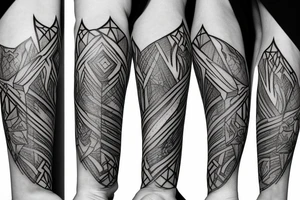 Norse themes, and geometric arm sleeve, include nature and a deer head with antlers tattoo idea