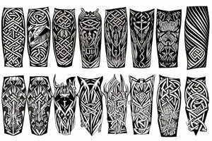 Norse themes, and geometric arm sleeve, include nature and a deer head with antlers tattoo idea