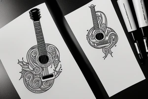 A minimalist guitar tattoo idea