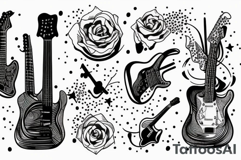 A minimalist guitar tattoo idea