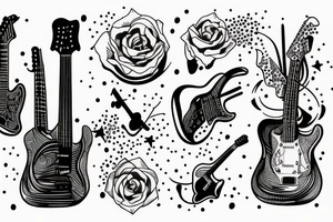A minimalist guitar tattoo idea