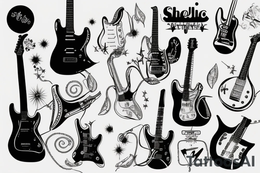 A minimalist electric guitar tattoo idea