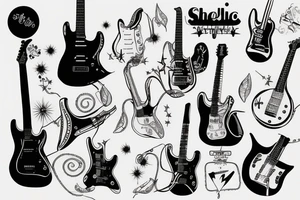 A minimalist electric guitar tattoo idea