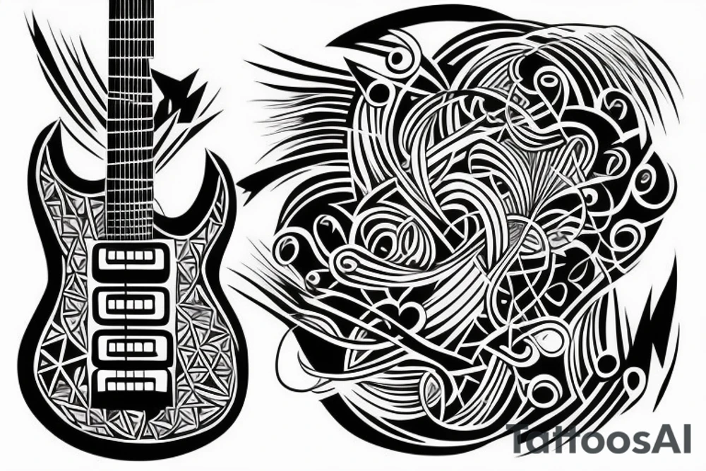 A minimalist electric guitar tattoo idea