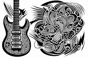 A minimalist electric guitar tattoo idea
