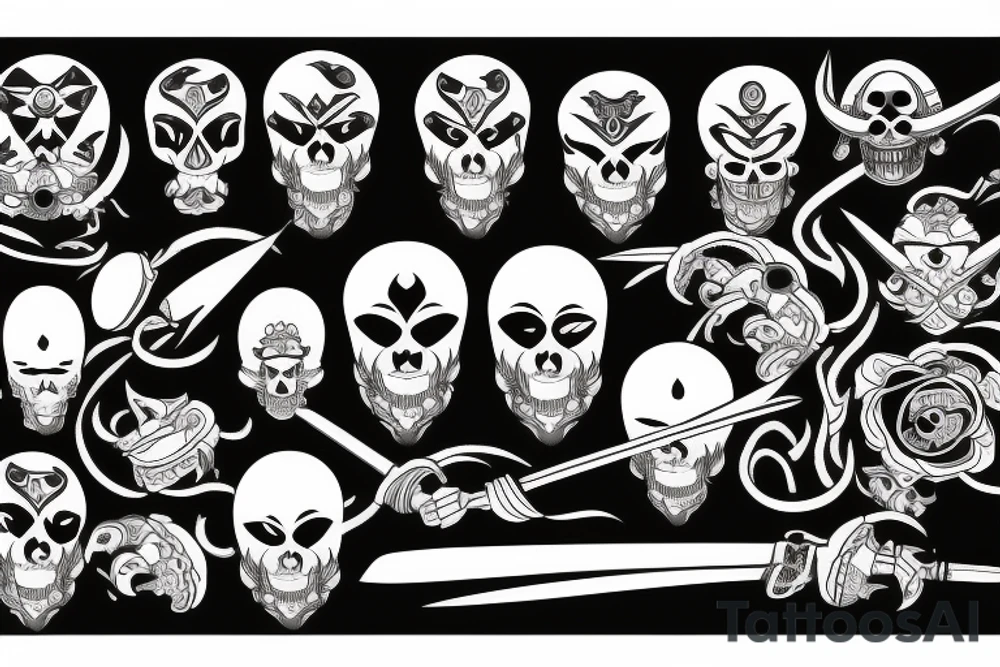 Samurai skull tattoo idea