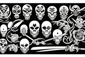 Samurai skull tattoo idea