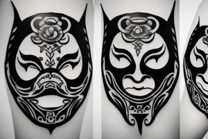 robber mask with devil tattoo idea