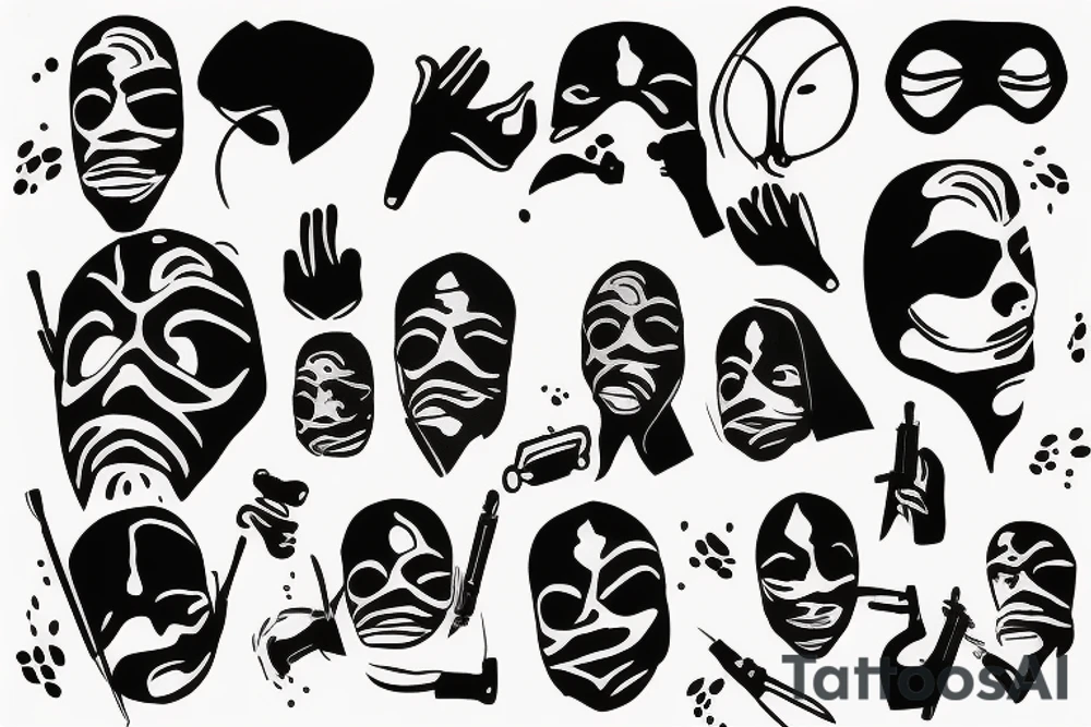 robber mask tattoo idea