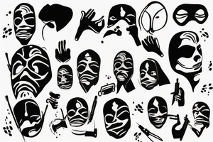 robber mask tattoo idea