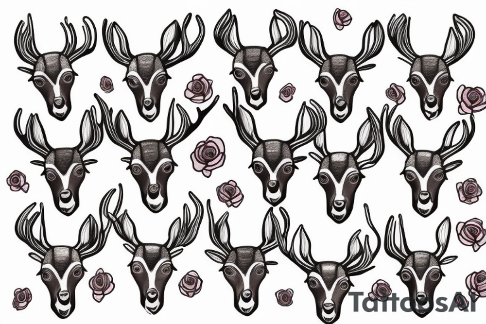 Mule deer with a rose tattoo idea