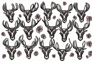 Mule deer with a rose tattoo idea
