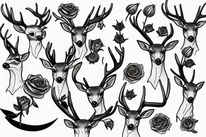 Mule deer with a rose tattoo idea
