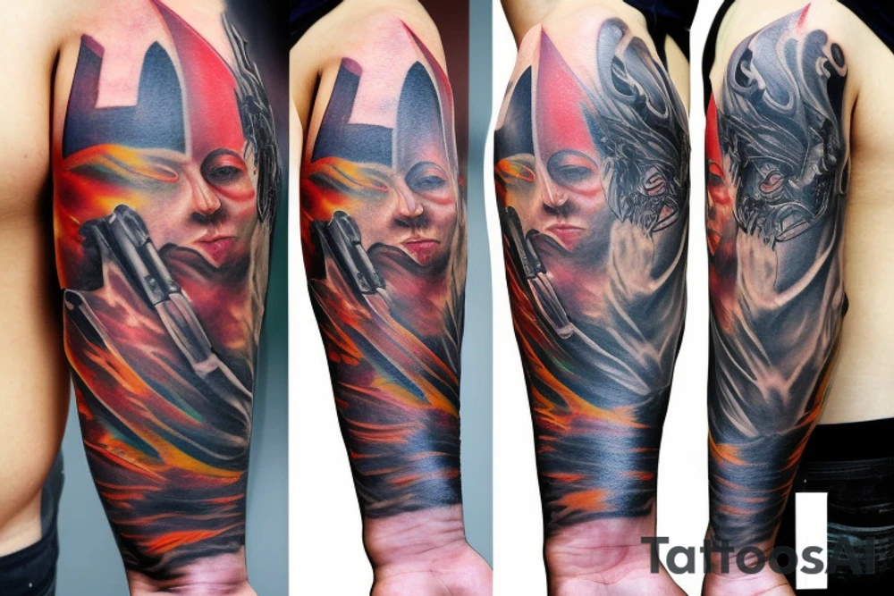 City in fire tattoo idea