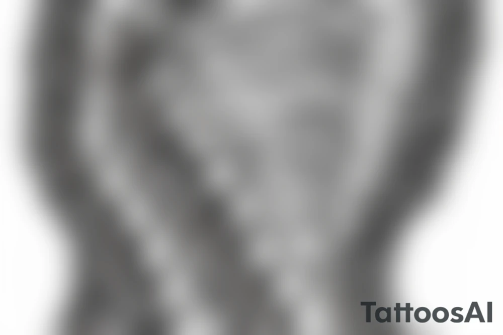 dna double-helix down spine tattoo idea