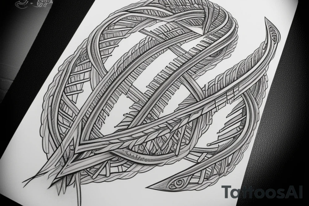 dna double-helix down spine tattoo idea