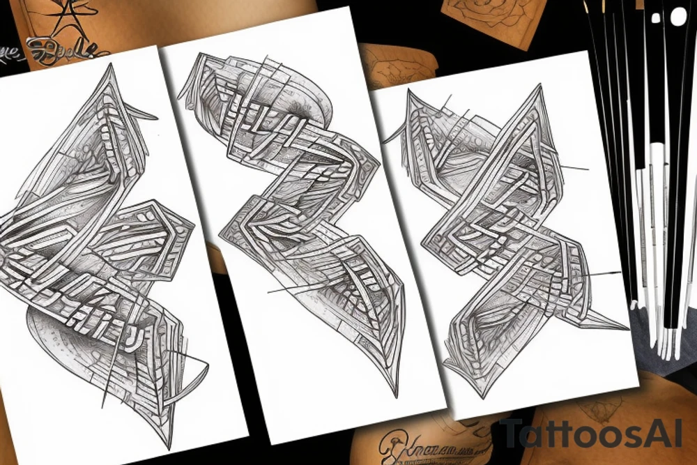 long single double-helix of dna tattoo idea